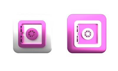 Poster - colorful safe icon isolated on white background. the door safe a bank vault with a combination lock.