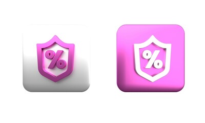Poster - colorful loan percent icon isolated on white background. protection shield sign. credit percentage s