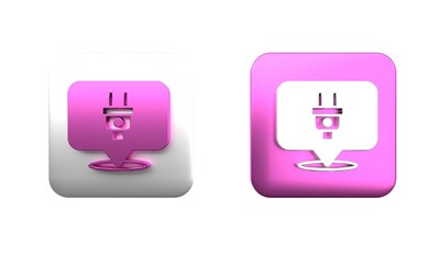 Poster - colorful electric plug icon isolated on white background. concept of connection and disconnection of