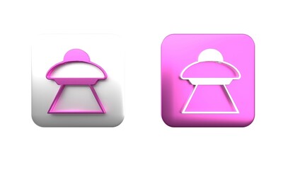 Poster - colorful ufo flying spaceship icon isolated on white background. flying saucer. alien space ship. fu
