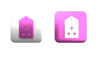 Poster - colorful military rank icon isolated on white background. military badge sign. square button. 3d ren
