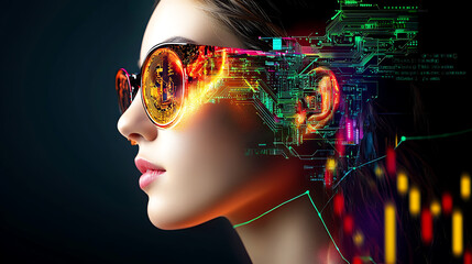 Poster - Futuristic technology integration urban setting digital art modern environment close-up perspective innovation concept