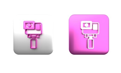 Poster - colorful action extreme camera icon isolated on white background. video camera equipment for filming