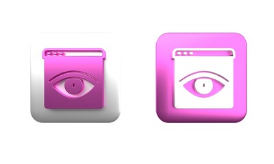 Poster - colorful browser incognito window icon isolated on white background. square button. 3d render illust