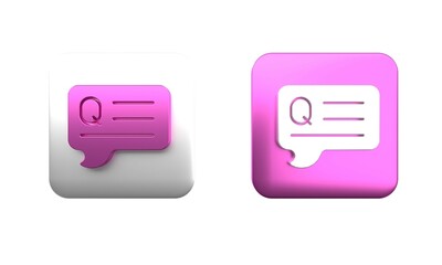 Poster - colorful speech bubbles with question icon isolated on white background. faq sign. chat speech bubbl