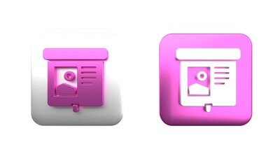 Poster - colorful projection screen icon isolated on white background. business presentation visual content l