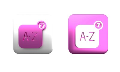 Poster - colorful online translator icon isolated on white background. foreign language conversation icons in