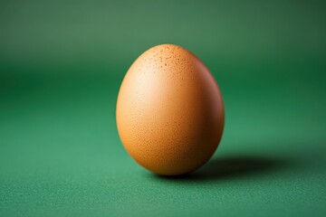 Canvas Print - An egg stands on a green surface in the light