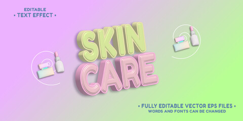 Poster - 3d inflate skin care text effect