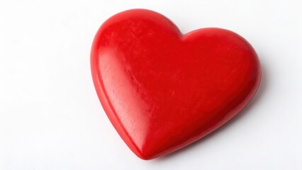 Poster - Red Heart Shape on White Background