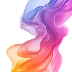 Poster - Abstract Gradient Flow: Soft Waves of Color Blend and Swirl on a White Background