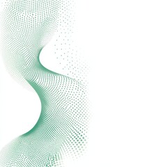 Aufkleber - Green Dot Swirl on White Background: Abstract Halftone Gradient Design with Clean Space, Modern and Minimalist Aesthetic for Graphic Projects.