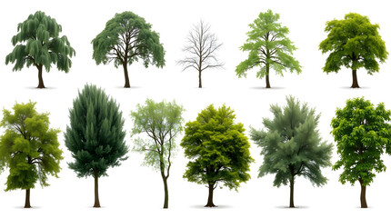 Poster - Collection tree isolate on white background