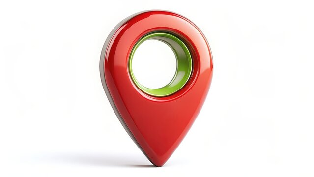 Red Location Pin Icon on White Background