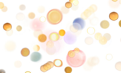 Wall Mural - blurred bokeh colors light glowing on transparent background