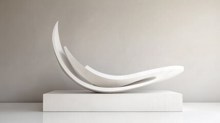 Aufkleber - White abstract form on podium background