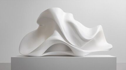 Aufkleber - White abstract form on podium background