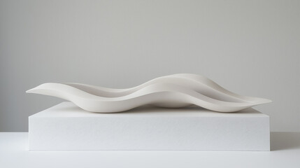 Aufkleber - White abstract form on podium background