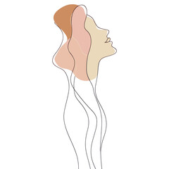 Poster - Woman drawing silhouette line vector