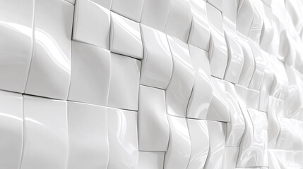 Leinwandbilder - Ceramic white tile pattern background texture