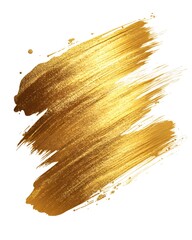 Poster - Elegant Golden Brushstroke on White Backdrop for Luxury Design and Creative Projects