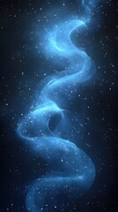 Poster - Ethereal Blue Galaxy Swirl with Golden Stars Abstract Cosmic Background Space Exploration