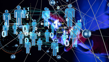 Poster - Abstract technology group and data 3d
