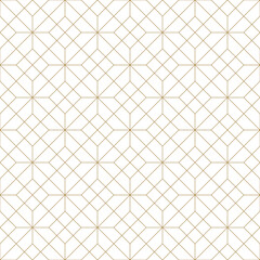 Wall Mural - seamless geometric pattern background with thin gold line and square rhombus. vector illustration.