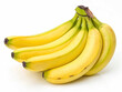 © Zariyan - Fresh, ripe bananas with vibrant yellow peels and some green and brown accents, isolated on a clean white surface