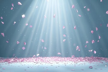 Poster - A black background with beads and a blue light flare special effect is utilized in concert lighting
