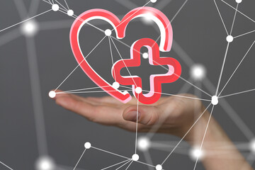 Leinwandbilder -  Ui icon medical in hospital with medical technology network concept