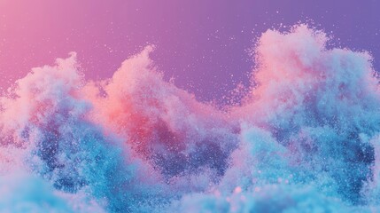 Poster - the background features bright, wavy patterns, accompanied by glowing dots and lines, illuminated by
