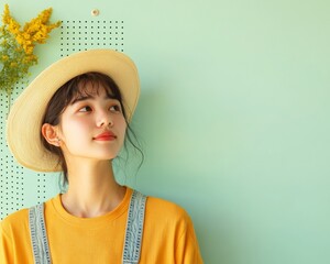 Poster - Pastel Minimalism in Dorm Decor Korean Students Sustainable Vertical Pegboard for Compact Storage and Aesthetic Organization in Modern Living Spaces