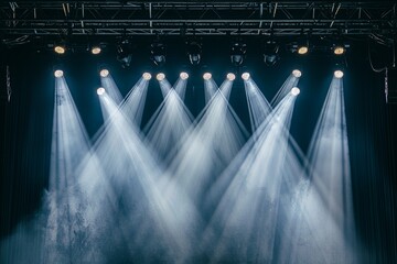 Poster - Dramatic stage performance show with spotlight and smoke special effects