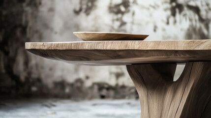 Fototapete - Wooden table empty background with soft bokeh design interior design element
