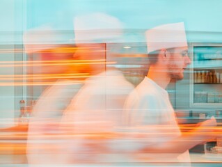 Poster - Dynamic Blur Textures in Local Coffee Shop Modern Abstract for Vibrant Business Branding and Contemporary Hospitality Design