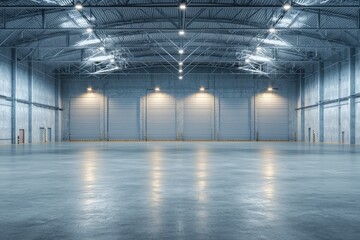 Poster - Diode lighting is commonly used in the ceiling lamps of modern warehouses, shopping centers, stadiums, and exhibition halls