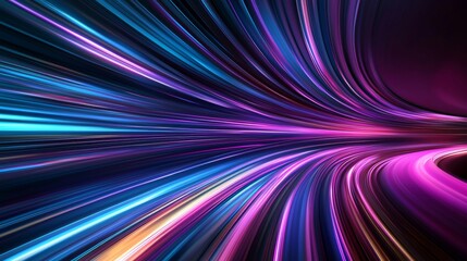 Poster - innovative data flow is represented by a high-tech abstract background with colorful light trails, f