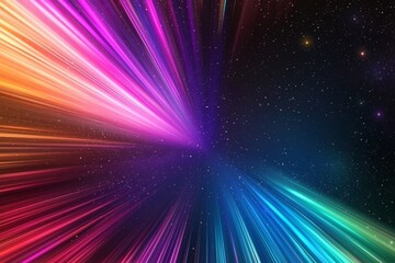 Poster - The background image by Stock features an abstract psychedelic design with dark magenta and blue light waves set against a dark futuristic backdrop