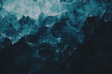 Poster - A beautiful visual spectacle is formed when abstract triangles blend with the colors blue, green, white, and lively cyan, a creation by Stock