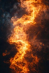 Poster - Ethereal Flames Dancing in the Dark A Captivating Display of Fire and Light Abstract Art
