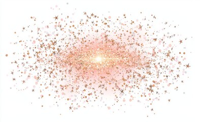 Wall Mural - a magical christmas composition is created with a glow light effect, golden glitter, and bokeh on a 