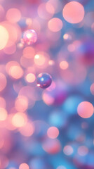 Aufkleber - Close-up image of colorful bokeh lights in pink and blue hues, creating a soft dreamy background that symbolizes creativity, abstract art, and a festive atmosphere.
