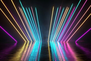 Poster - A night club's interior is equipped with a laser show and lighting effects