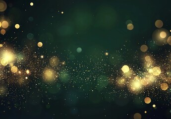Wall Mural - a de-focused background showcases glitter vintage lights with a color scheme of black, green, and go