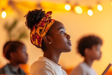 Aufkleber - Interactive AI-Powered Learning Diverse Classroom with Smartboard and Tablets in Bright Modern Setting - EdTech Innovation for Engaging Digital Education