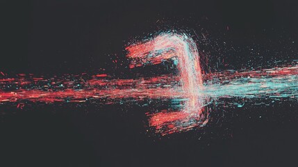 Poster - Modern technology backdrop featuring high speed light trails in 3D, suitable as an abstract wallpaper or background with red and blue hues