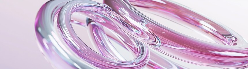 Poster - the image features a transparent spiral illuminated by bright lights and presented in a wide frame
