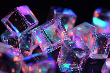 Poster - the dynamic and dazzling visual effect of light refractions through prisms is beautifully captured i