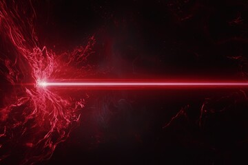 Poster - The black background serves as a stark contrast to the vibrant red laser beams, which resemble the shooting rays of a futuristic world, filled with bright shining light